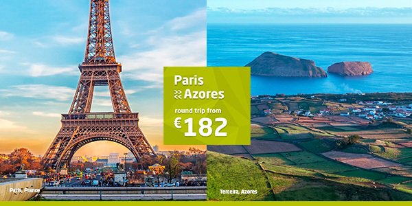 Paris <> Azores round trip from €182
