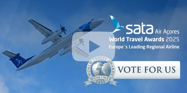SATA Air Açores. World Travel Awards 2025. Europe's Leading Regional Airline. Vote for us.